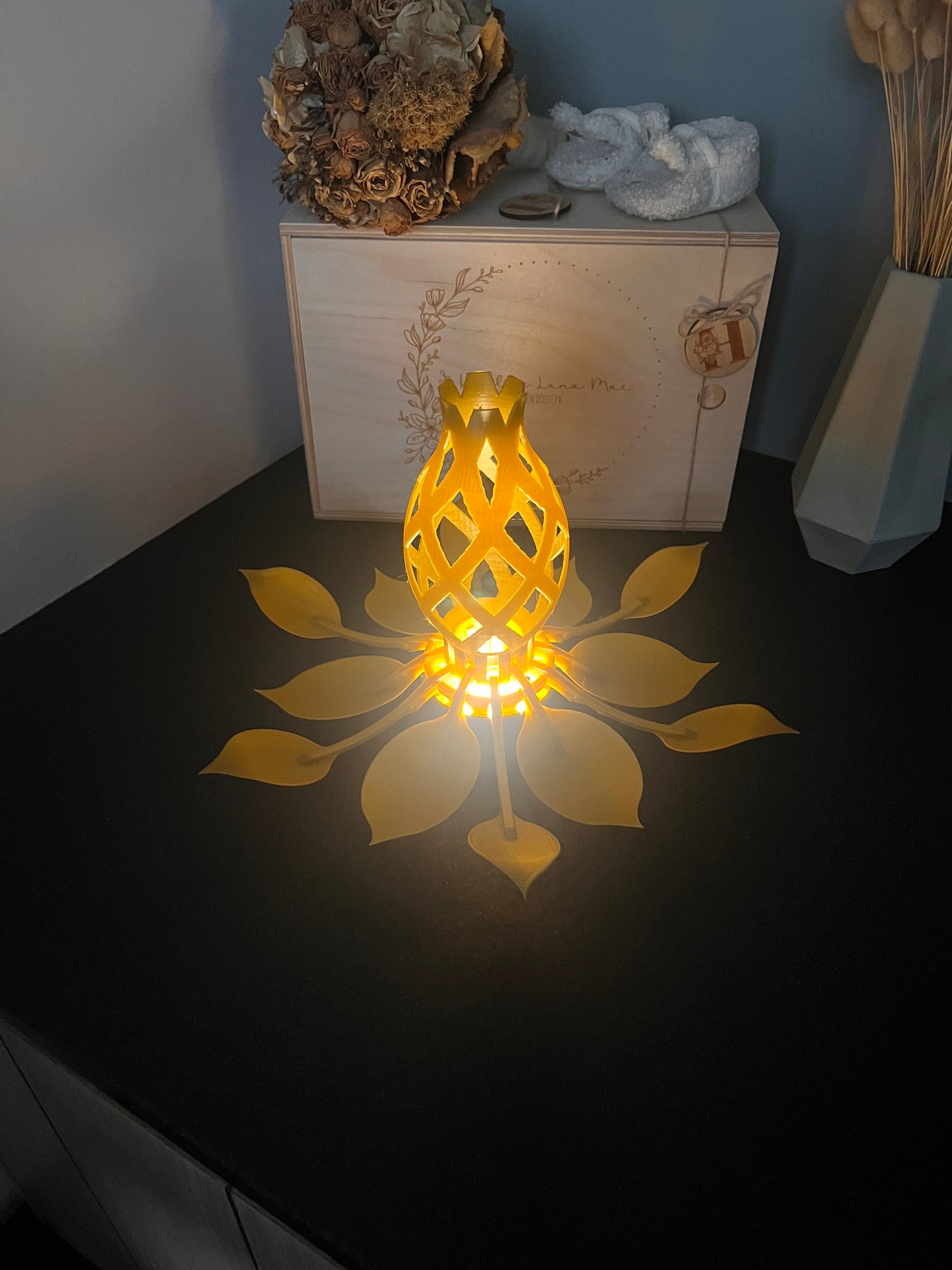 Bloemlamp – Sfeerlamp met openbloeiende bloembol & afstandsbediening