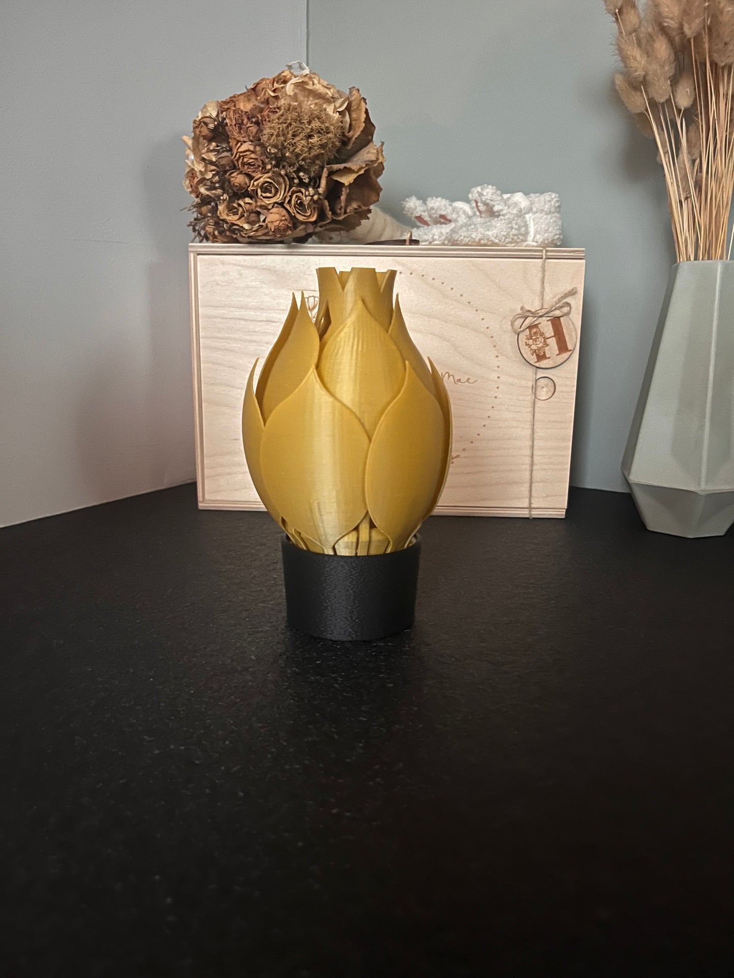 Bloemlamp – Sfeerlamp met openbloeiende bloembol & afstandsbediening