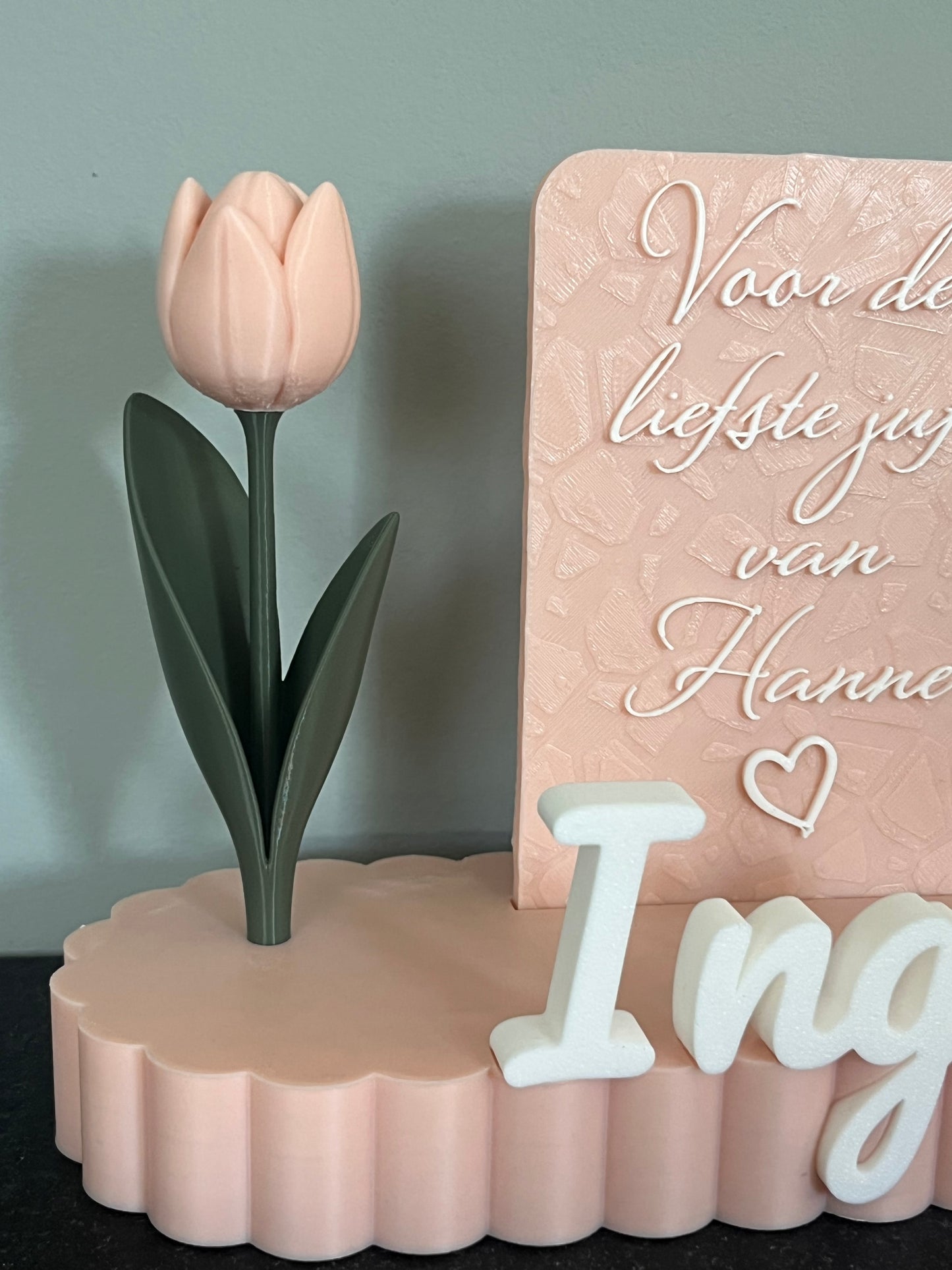 Gepersonaliseerde Juf Bedanking met Tulp & Naam | Uniek Eindejaarscadeau voor de Liefste Juf