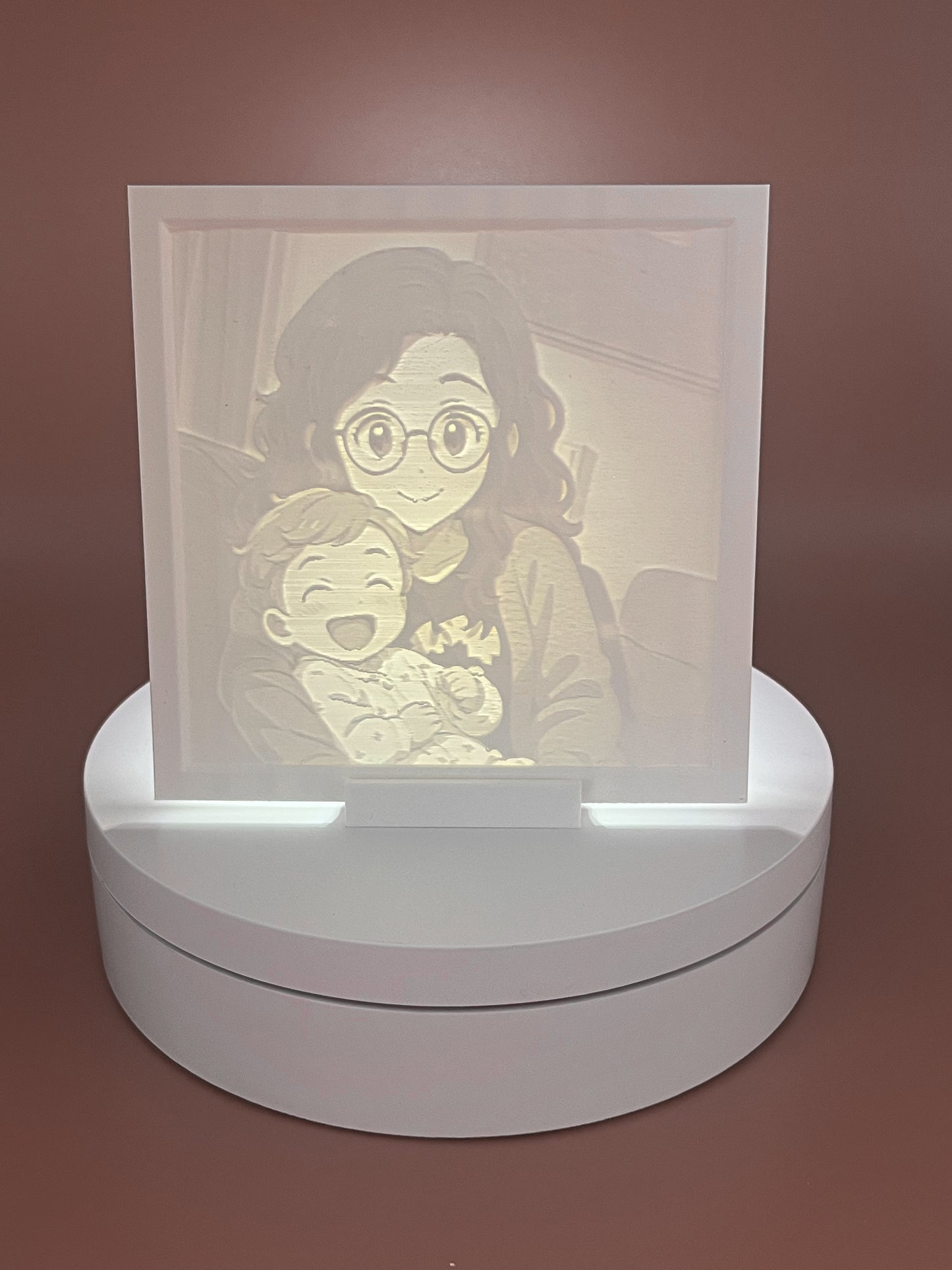 Persoonlijke Lithophane (10 x 10 cm) – Met Houder & LED-verlichting