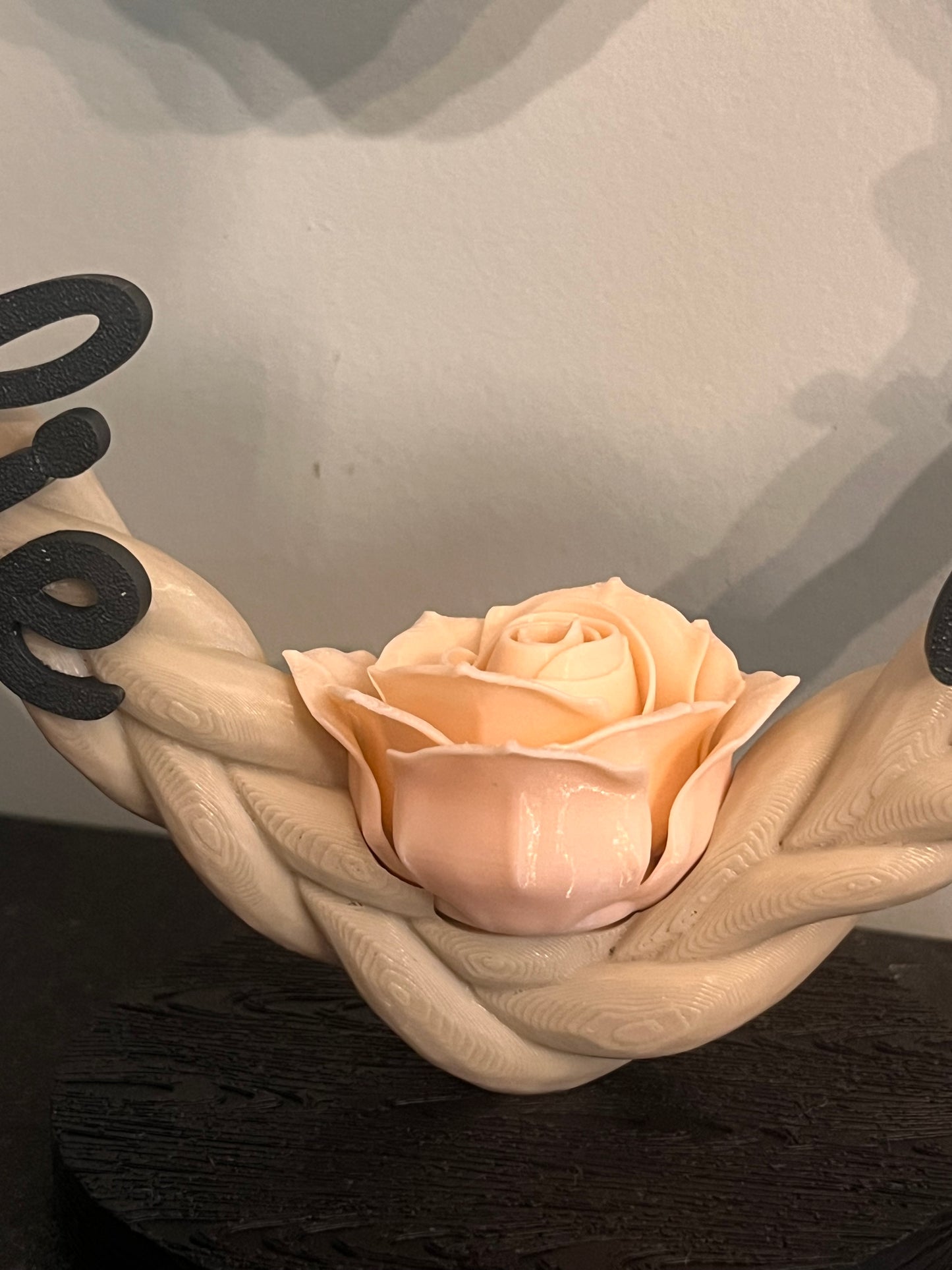 Gepersonaliseerd Hart van Verbondenheid met Roos – Uniek 3D-geprint Decoratiestuk