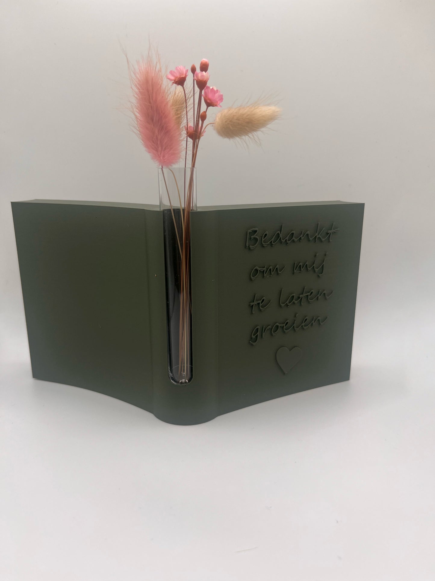 Gepersonaliseerd Open Boek met Droogbloemen | Origineel Bedankje voor Juf of Meester