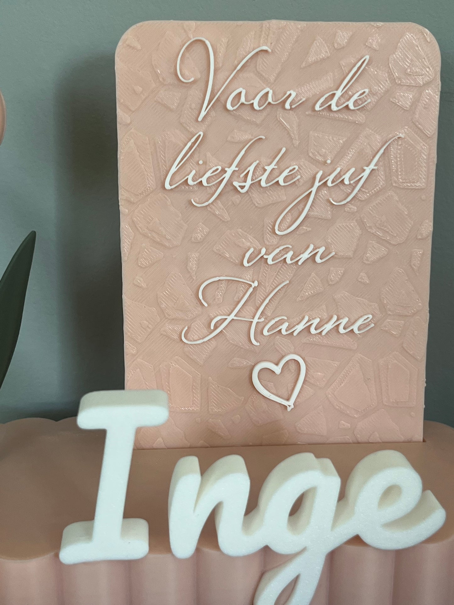 Gepersonaliseerde Juf Bedanking met Tulp & Naam | Uniek Eindejaarscadeau voor de Liefste Juf