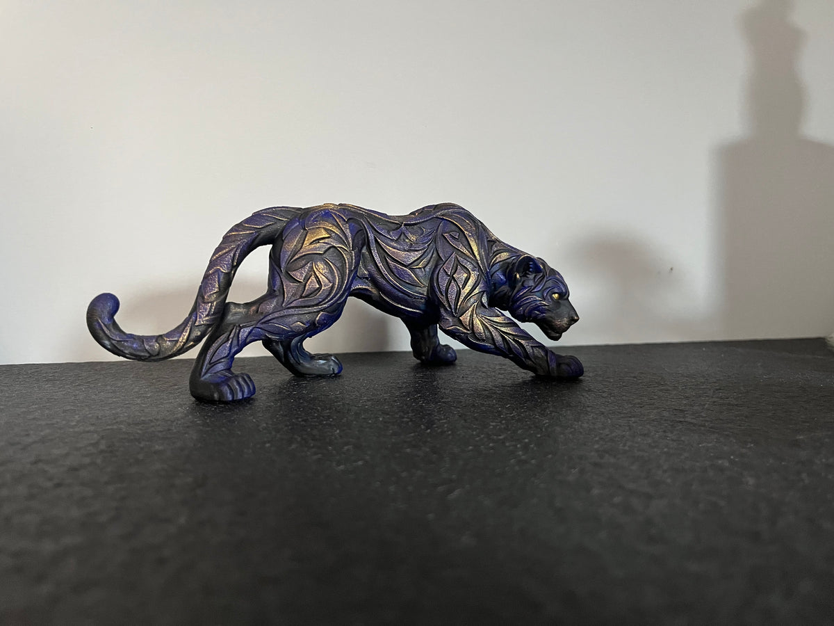 Handgeschilderde Panther – Uniek decoratiestuk in bronslook