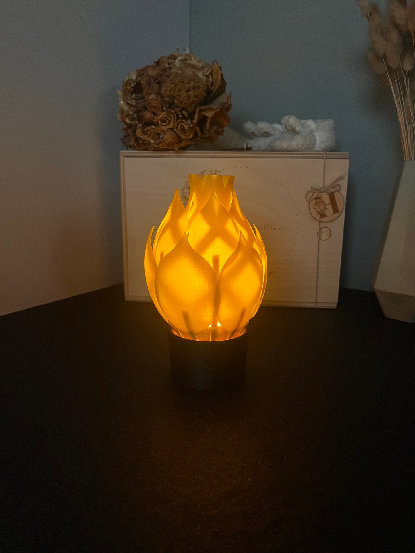 Bloemlamp – Sfeerlamp met openbloeiende bloembol & afstandsbediening